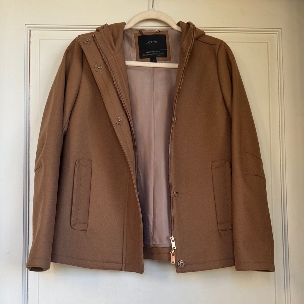 Wool Blend Lined Hooded Coat By J. Crew